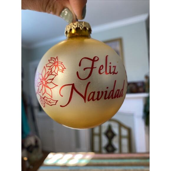 Bronner's Austria Christmas Customs Mexico Glass Christmas Ornament Poinsettia - Picture 1 of 11